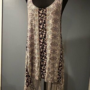 Elegant Gray Floral Blouse